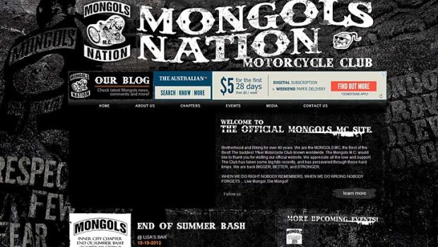 A screenshot of the Mongols' webpage.
