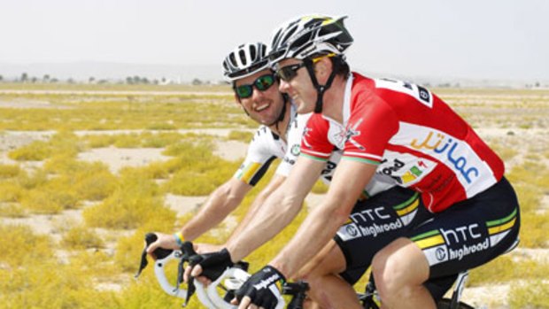 Matt Goss, right, alongside Mark Cavendish in Oman last year.
