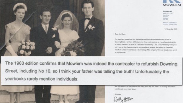 Patrick Glynn's wedding day - and the letter that confirms John Mowlem's involvement with No. 10 Downing Street.