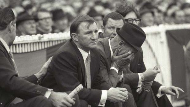 Despair is etched on the face of Bob Rose as Collingwood is toppled by Carlton in the 1970 grand final.