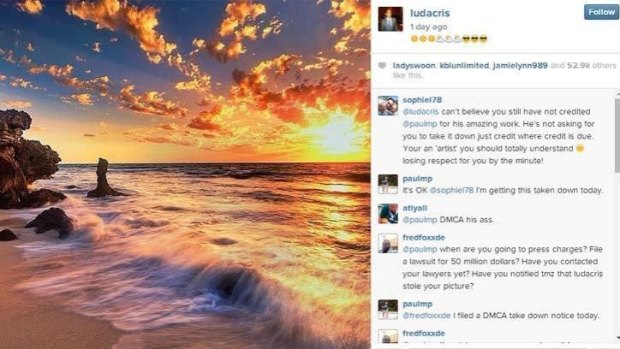 Perth photographer Paul Pichugin says rapper Ludacris 'stole' this stunning picture of the Perth coastline.