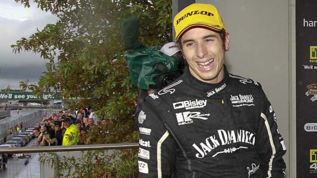 Wait over: Rick Kelly celebrates the team's first win.
