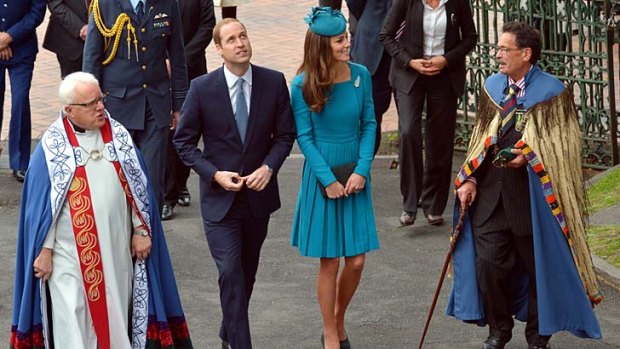 The royals at St Paul's Cathedral, Dunedin.