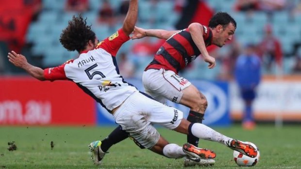 Stalemate: The Wanderers extended their A-League winless streak to three games and surrendered second place after drawing with Adelaide.