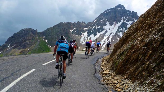 Power and passion: Cyclists enjoy the thrill of the Alpe-d'Huez descent.