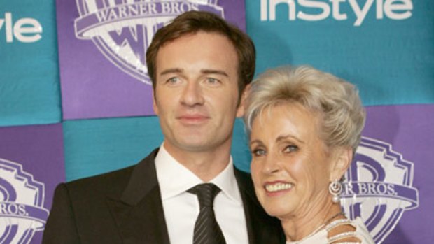 Three's a crowd ... Julian McMahon and mother Sonia McMahon.