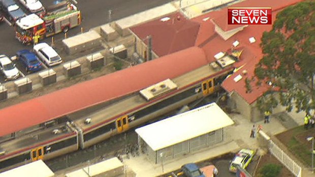 Aerial shot of the train crash in Cleveland.