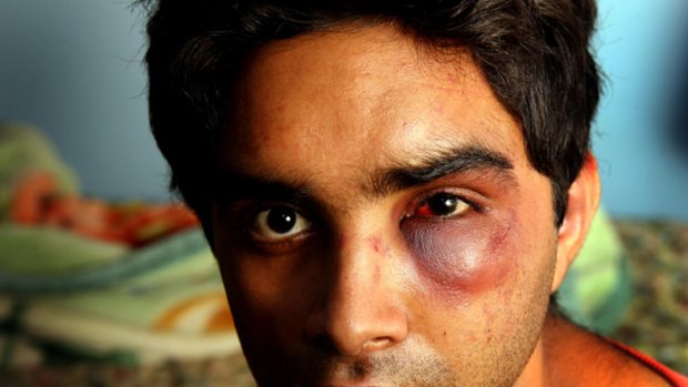 Sourabh Sharma ... beaten on a  train.