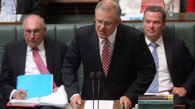 Immigration Minister Scott Morrison during question time at Parliament House.