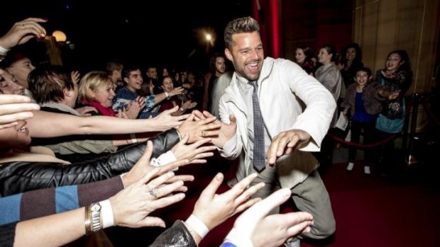 Ricky Martin on the red carpet at Fox Studios in Moore Park, ahead of the live show series of The Voice.