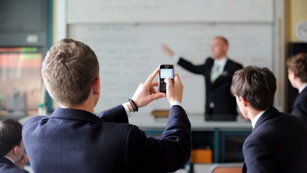 Christian Brothers' College students are using their phones in classto analyse music, take photographs of science experimentsand record whiteboard notes.