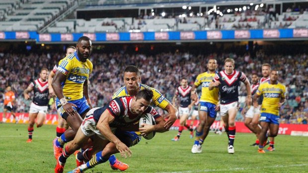 Try frenzy: The Roosters were devastating against Parramatta in round two.