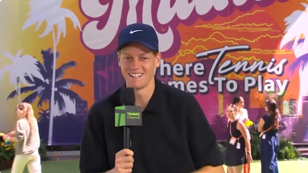 Sinner in rush to watch the football