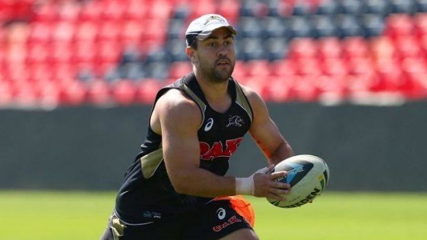 Not happy: Penrith five-eighth Jamie Soward is far from pleased with <i>Footy Show</i> funny guy Beau Ryan.