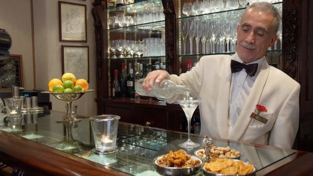 Best of British: barman Antonio Pizzuto mixes a martini.