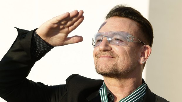 Bike accident: Bono, lead singer of the band U2.
