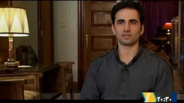 Iranian-American Amir Mirzaei Hekmati speaks during a recorded interview in an undisclosed location, in this undated still image taken from video made available to Reuters TV on January 9.