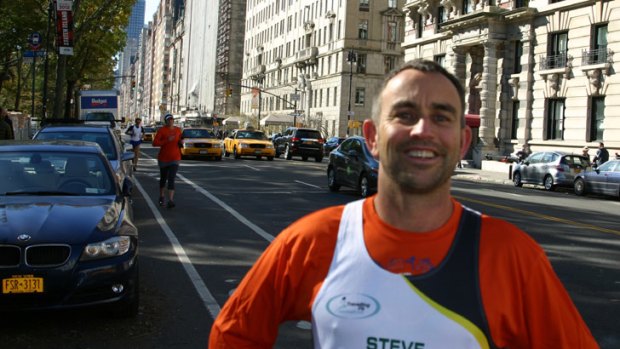 Stephen Nicholls on the marathon course.