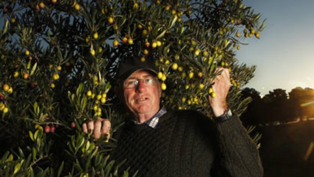Peter O'Cleary on his farm near Canberra.