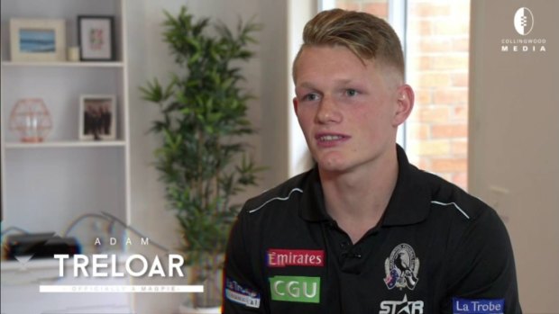 Adam Treloar in Collingwood colours.