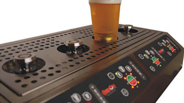 The Bottoms Up beer dispenser unit can connect to eight different types of beer.
