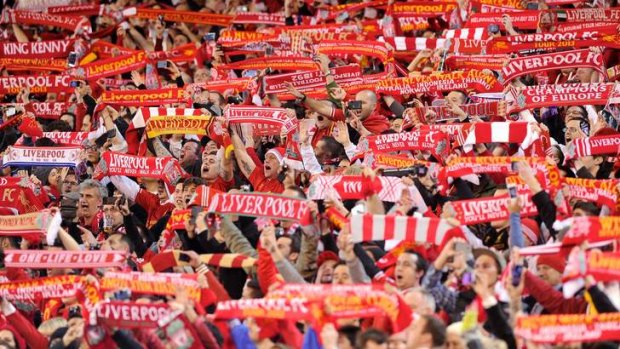Liverpool fans at the MCG during the Merseyside team's clash against Melbourne Victory.