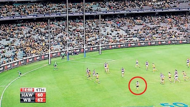 Sam Mitchell (circled) is on his own.