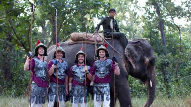 Derring-do...entrepreneur Creel Price (far left) recently captained Australia in the World Elephant Polo Championships.