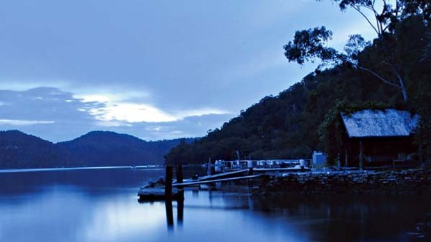Into the blue ... night falls on the Hawkesbury River by Oxley Boatshe.