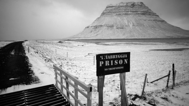 The only road leading to or from Kviabryggja Prison.