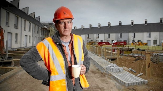 Kevin McCloud oversees his housing development site in Swindon.