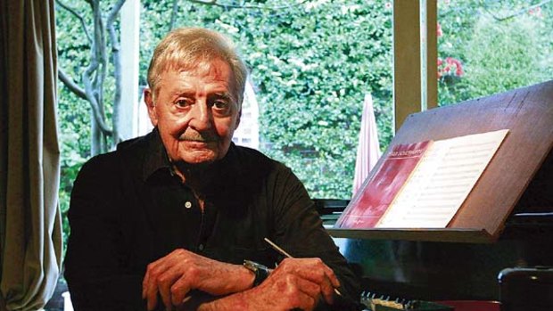 Australian composer Peter Sculthorpe in his Sydney home.