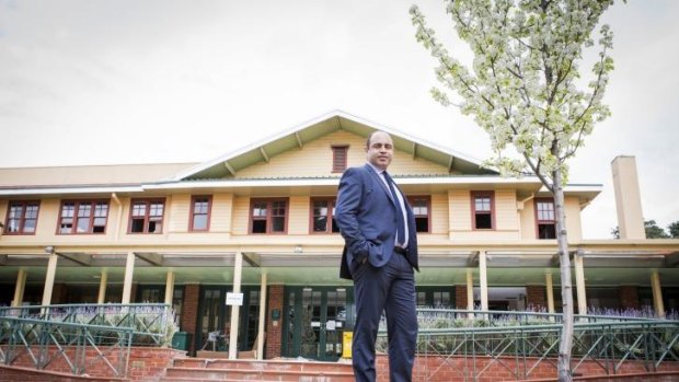 Hotel Kurrajong manager Robert McKenna in front of the historic hotel, which will be reopening in December.
