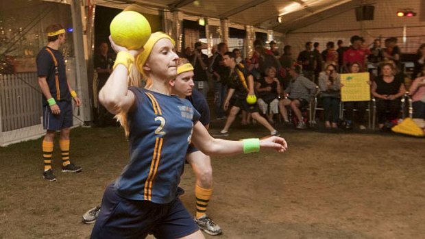 Competitive ... dodgeball at the World Firefighter Games in Pyrmont.