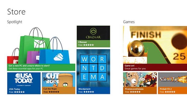 The new Windows 8 store.