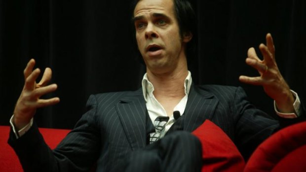 Conversation starter: Nick Cave holds court at the State Library in 2004.
