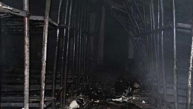 The fire ripped through the prison.