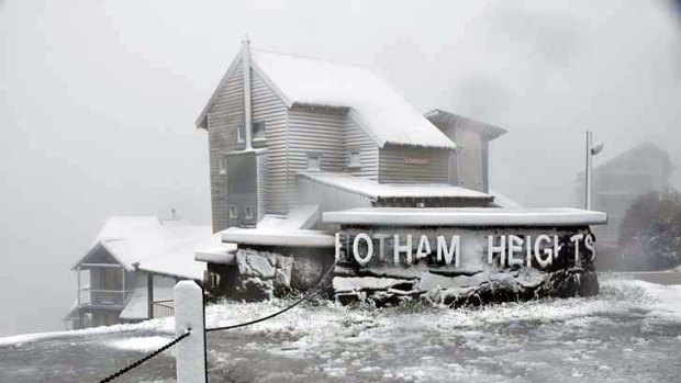 Snow has started falling at Mount Hotham a month before ski season officially starts.