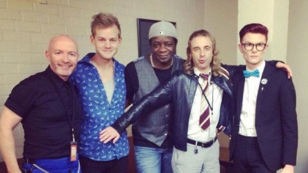 Stephen K Amos (centre) with fellow comedians at the Perth Comedy Festival.