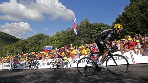 Stage winner Chris Froome launches his final attack.