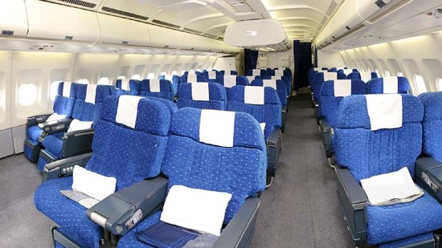 Aerolineas Argentinas' slightly less luxurious seating.