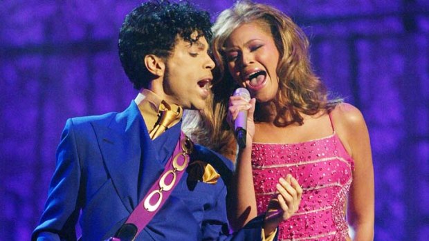 Guaranteed theatrics ... Prince performs with Beyonce at the 2004 Grammys.