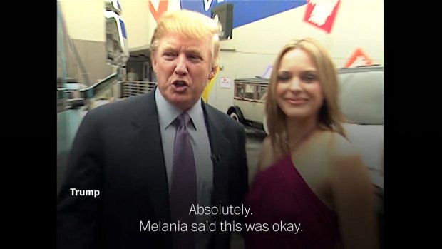 In the now infamous Access Hollywood tape, Trump said he can't help but kiss beautiful women.