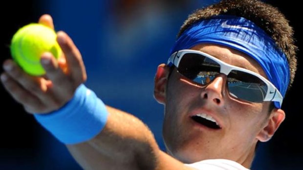 Giant-killer . . . Bernard Tomic of Australia defeated the 31st seed Feliciano Lopez of Spain.
