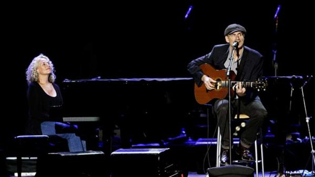 Relaxed ... Carole King and James Taylor pictured here performing in Pokolbin.