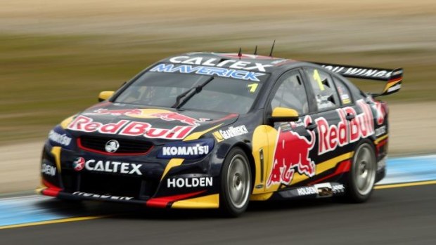 Pacesetter: Jamie Whincup’s Triple Eight Holden Commodore  was quickest in practice on Friday for the Sandown 500. 