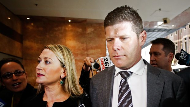 Bribe admission: Andrew Cornwell and his wife Samantha Brookes arrive at the corruption inquiry.