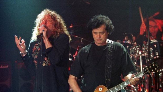 Robert Plant and Jimmy Page in 1998.