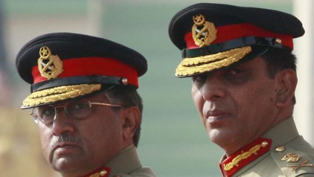 Who will be next ... General Ashfaq Kayani, right, with then president Pervez Musharraf, took over command of the army in November, 2007.