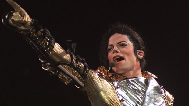 Michael Jackson belting out a number at the MCG in 1996.
